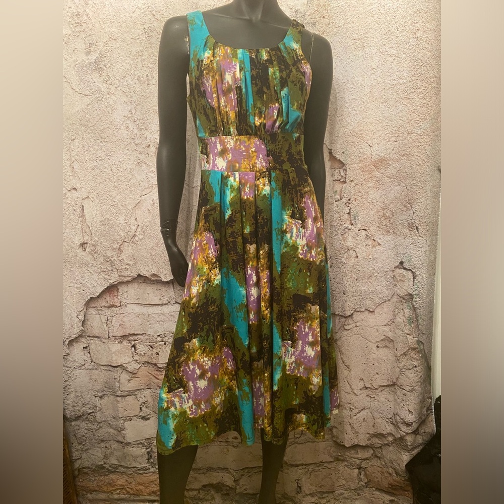 Maccine Multicoloured Stretch Pleated Dress